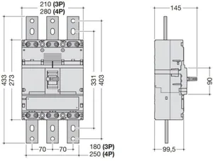 Kuormankytkin vipu Hager h3 - KUORMANKYTKIN VIPU H3 HCE970H H1000 3N 1000A