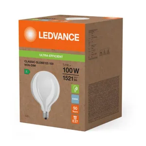 Sisustuslamppu Ledvance Super-Efficient Energy Efficiency Classic Globe - SISUSTUSLAMPPU LEDVANCE G125 7W/865 1521LM E27 FR ELA