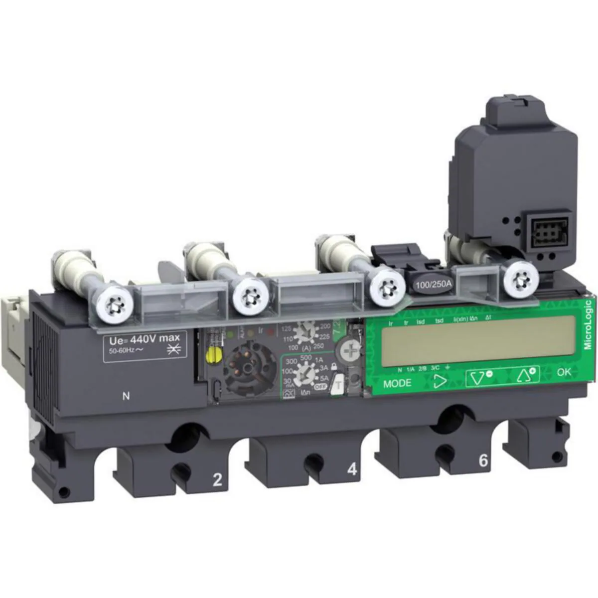 Kompaktikatkaisijan suojarele Schneider Electric ComPactT MicroLogic 4P MICROLOGIC7.2E VIGI HÄ 160A