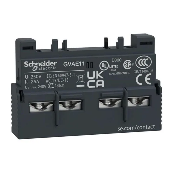 Apukosketin Schneider Electric TeSys GV GVAE11 1SU+1AV