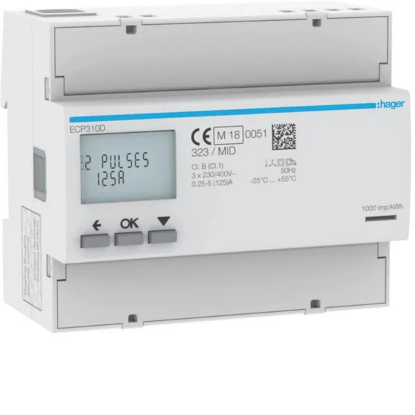 Energiamittari UTU suoramittaus, mid-hyväksytty ECP310D 3V SUORA 125A MID S0