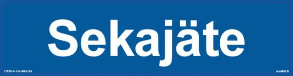 Merkintätarra Malkit Jätelajittelu JÄTE SEKAJÄTE 400X100