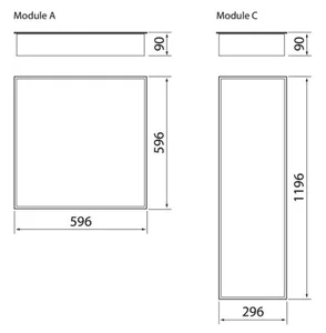 Moduulivalaisin Airam Module - MODUULIVALAISIN MODULE 600X600 IP54 32W/830 PSMP WH
