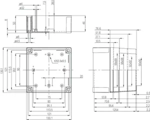 Asennuskotelo ABS Fibox MNX 130x130 - ASENNUSKOTELO ABS FIBOX ABS 125/100 HG