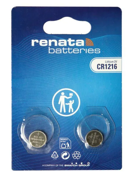 Paristo nappi lithium Renata CR1216/BP2 3V/25MAH BLISTER