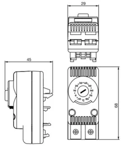 Termostaatti Hager orion plus - TERMOSTAATTI ORION PLUS FL259Z -10/+80 1S 10A DIN