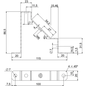 DIN-kiskokannatin Schneider Electric Universal Enclosures - DIN-KISKOKANNATIN UNIVERSAL EN TUKI DIN-KISKOLLE 45º KULMA