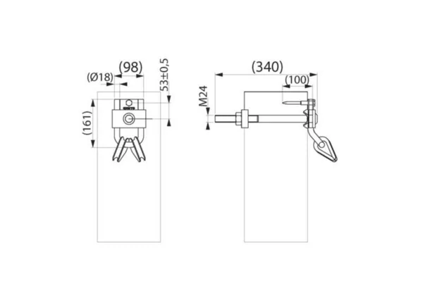 Harusrautakiinnikesarja puupylväälle Ensto UN HARUSRAUTA SH651.1 2x25mm2 YKSIPUOLINEN