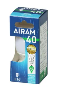 Pienkupulamppu Airam Led OP45 pahvipakkaus - PIENKUPULAMPPU AIRAM LED P45 840 500lm E14 OP