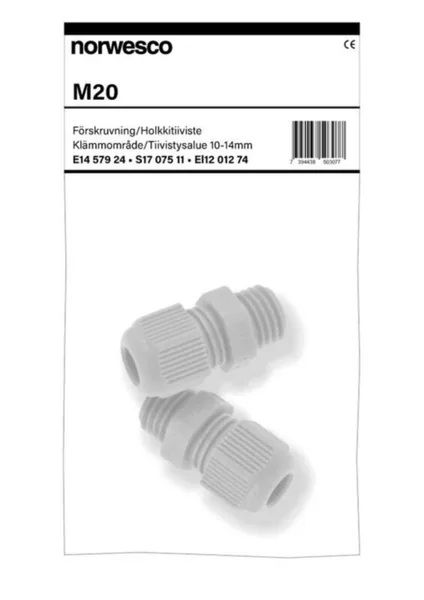 Holkkitiiviste muovi Norwesco M20 / 10-14MM IP68 2-PAKKAUS