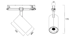 Kohdevalaisin Sylvania Pixo - KOHDEVALAISIN PIXO MEDIUM 31W 3625LM 940 DALI BL