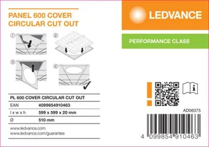 Peitelevy Ledvance Panel PFM - MEKAANINEN LISÄTARV PANEL PFM PL 600 CIRCULAR CUT OUT