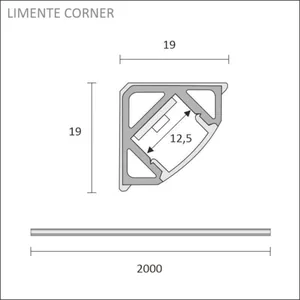 Valoprofiili/-nauha Limente Corner - VALOPROFIILI/-NAUHA LIMENTE CORNER 19X19X2000 VAL
