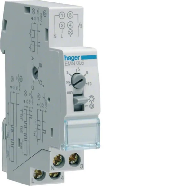 Ajastin Hager EMN005 30S-10MIN/1H KV 16A RL