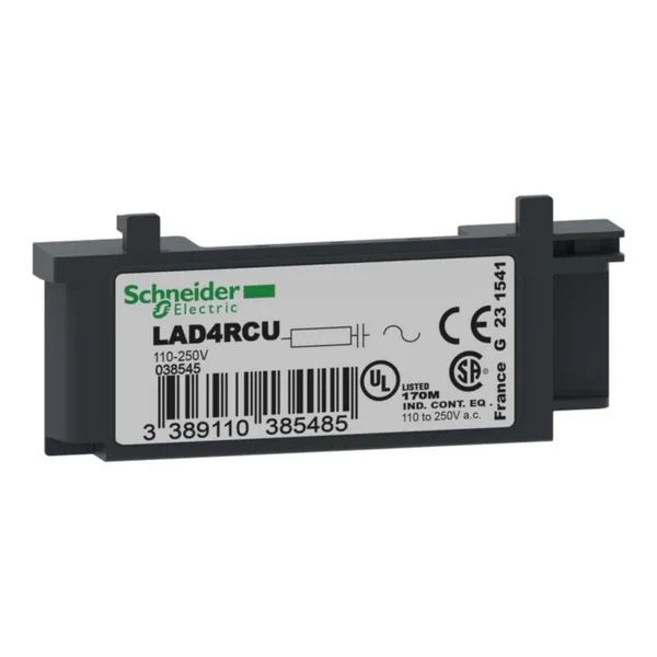 Kelavaimennusyksiköt Schneider Electric TeSys RC-SUOJA LAD4RCU, RC-SUOJA,110-240V AC
