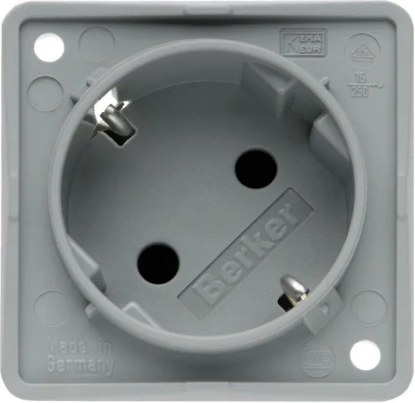 Pistorasia Hager Integro Flow 1S/16A/250V 2.8mm UKJ gray