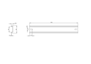 DIN-kisko Fibox MNX 35 - ASENNUSKISKO FIBOX MIV 20   35x225