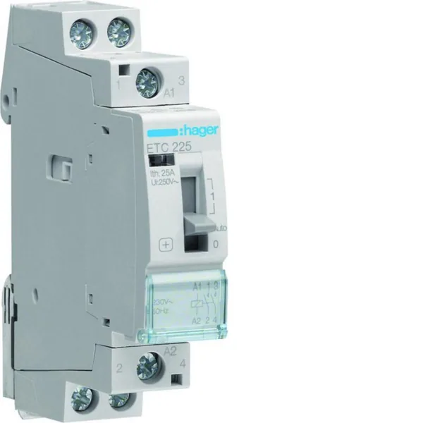 Kontaktori Hager LVV kytkimellä ETC225 2s 25A k.230VAC