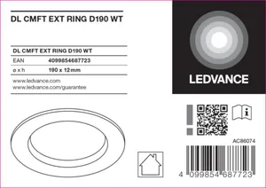 Mekaaninen lisätarvike Ledvance Downlight Comfort - MEKAANINEN LISÄTARV. LEDVANCE DL CMFT EXT RING D190 WT