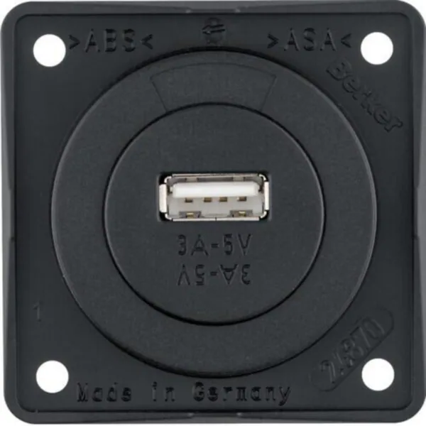 Pistorasia Hager Integro Flow 1USB/3A/12VDC UR MUS