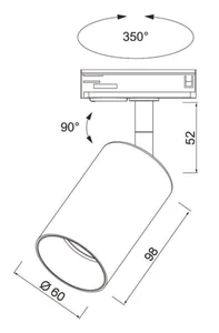 Kohdevalaisin Airam Beam Pro - KOHDEVALAISIN BEAM PRO IP20 GU10 PAR16 BK 1-P PRO