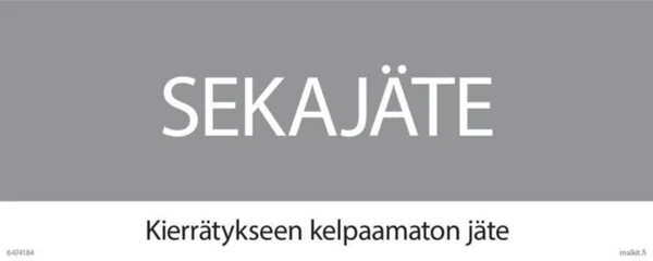 Merkintätarra Malkit Jätelajittelu JÄTEASTIA SEKAJÄTE 400X160