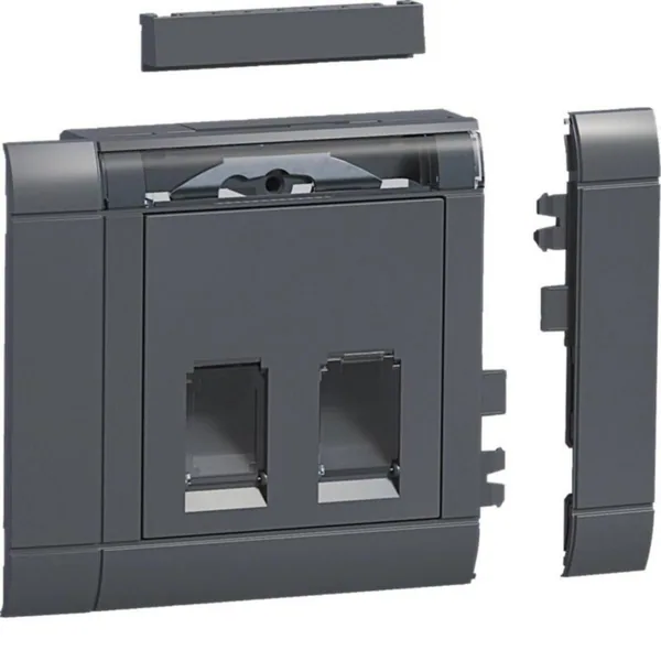 Kanavadatarasiapakkaus Hager Ecoline GSETDM042 2xRJ45 Actassi black