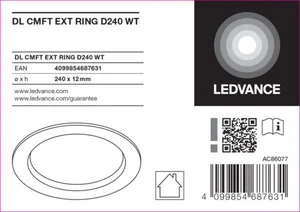 Mekaaninen lisätarvike Ledvance Downlight Comfort - MEKAANINEN LISÄTARV. LEDVANCE DL CMFT EXT RING D240 WT