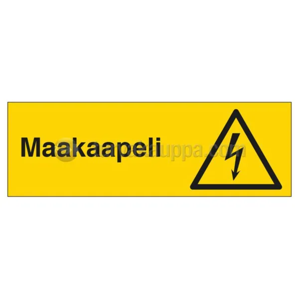 Merkintäkilpi ST muovia Sähkö MAAKAAPELI 300x100mm MUOVI KEL
