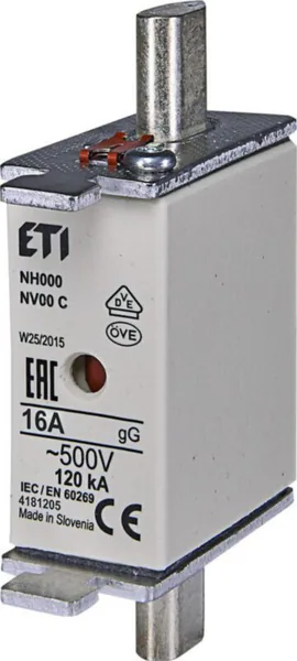 Kahvasulake ETI NV 000 GG 16A 500V