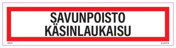 Merkintätarra Malkit Paloala SAVUNPOISTO KÄSINLAUK 200X50