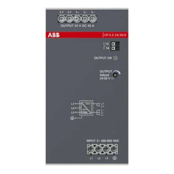 Teholähde ABB CP-S-sarja 3-VAIHE, 24V, 20.0A