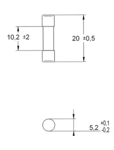 Lasiputkisulake ETI 5x20 hidas - PUTKISULAKE LASI ETI HIDAS 5X20 T 0,5/250V