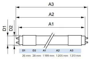 LED-valoputki T8 Philips Master LEDtube VLE - LED-VALOPUTKI T8 MASTER VLE UN 1200MMUO 15.5W830 T8 2300LM