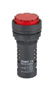 Merkkilamppu Chint ND16 - MERKKILAMPPU ND16 LED 24V AC/DC PUNAINEN