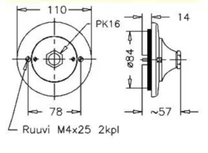 Ripustuskansi Selcast - RIPUSTUSKANSI SELCAST 2.5mm2 400V UPPOAS IP34