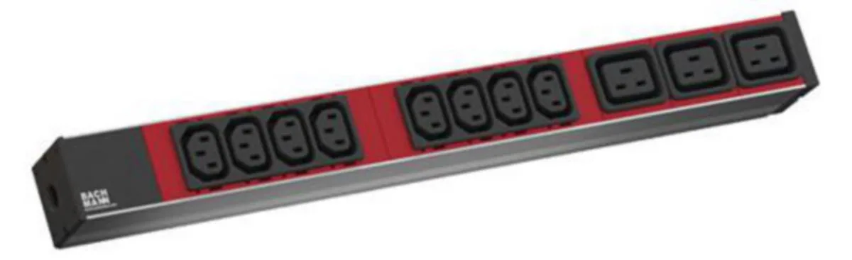 Jatkopistorasia Bachmann - JATKOPISTORASIA BACHMANN 19" ALU 1U PDU 8 XC13 + 3 XC19