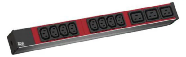 Jatkopistorasia Bachmann 19" ALU 1U PDU 8 XC13 + 3 XC19
