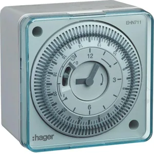 Kellokytkin mekaaninen Hager Compact EHN711 - KELLOKYTKIN MEKAANINEN COMPACT EHN711 VRK 1VK 13A 230V VK