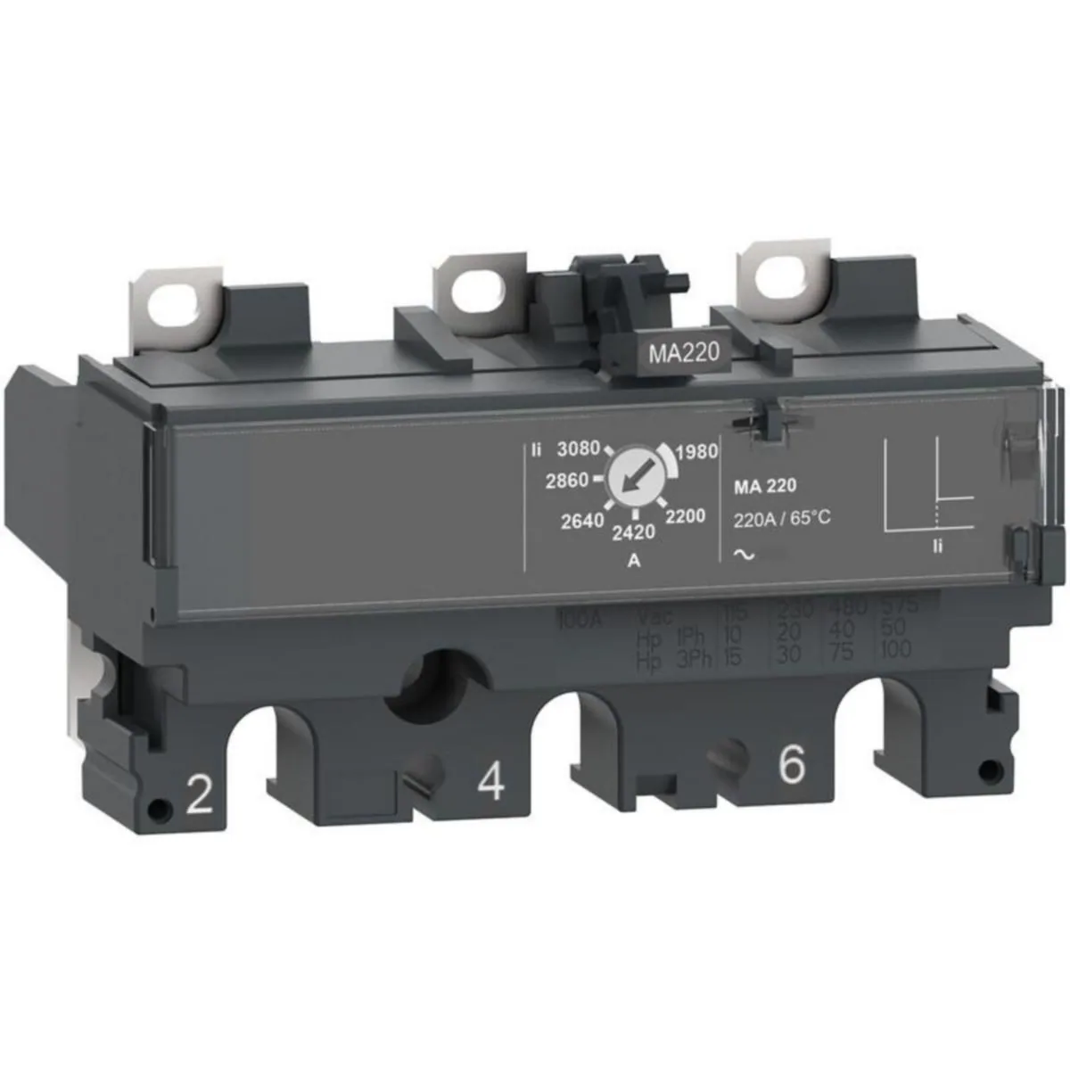 Kompaktikatkaisijan suojarele Schneider Electric ComPactT MA 3P, MA100 100A 3P NSX100-250