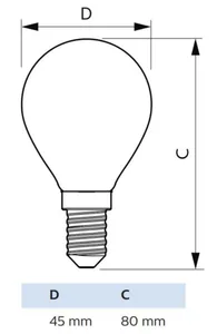 Pienkupulamppu Philips MASTER LED - PIENKUPULAMPPU MASTER LED E14 827 485LM 40W=2.3W P45 UE