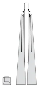 Pylväsjalusta (kiinnitys muovilukitusrenkaalla) Lujabetoni RBJ-A1,A2,A3 - PYLVÄSJALUSTA LUJABETONI RBJ-A3 (38-50. 60.3MM. 1-5M)