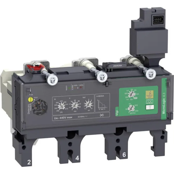 Kompaktikatkaisijan suojarele Schneider Electric ComPactT MicroLogic 3P 4.3 VIGI 570A