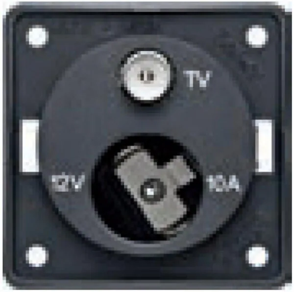 Pistorasia Hager Integro Flow 1AP/10A/12V +TV IEC ANT