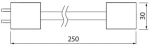 Sähköinen lisätarvike Airam Linear välijohto - SÄHKÖINEN LISÄTARVIKE LINEAR Välijohto 250mm