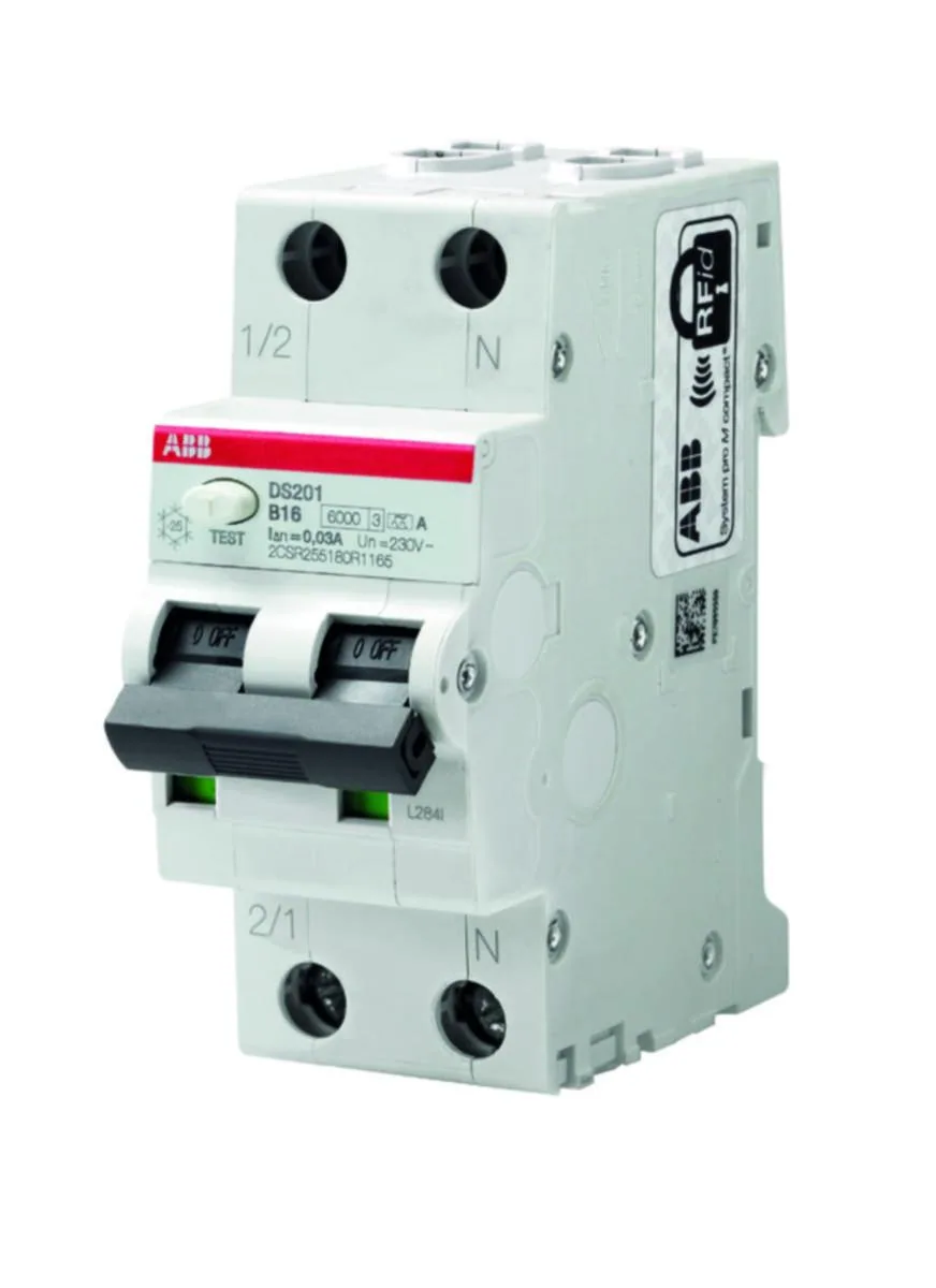 Vikavirtajohdonsuojakatkaisija ABB DS200 2-napainen B-käyrä 30mA 2-NAP. 25A 10kA