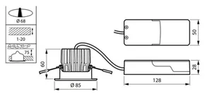 Alasvalo Philips CoreLine Recessed Spot - ALASVALO CORELINE 1300LM 830 12W D68 WH KIINTEÄ