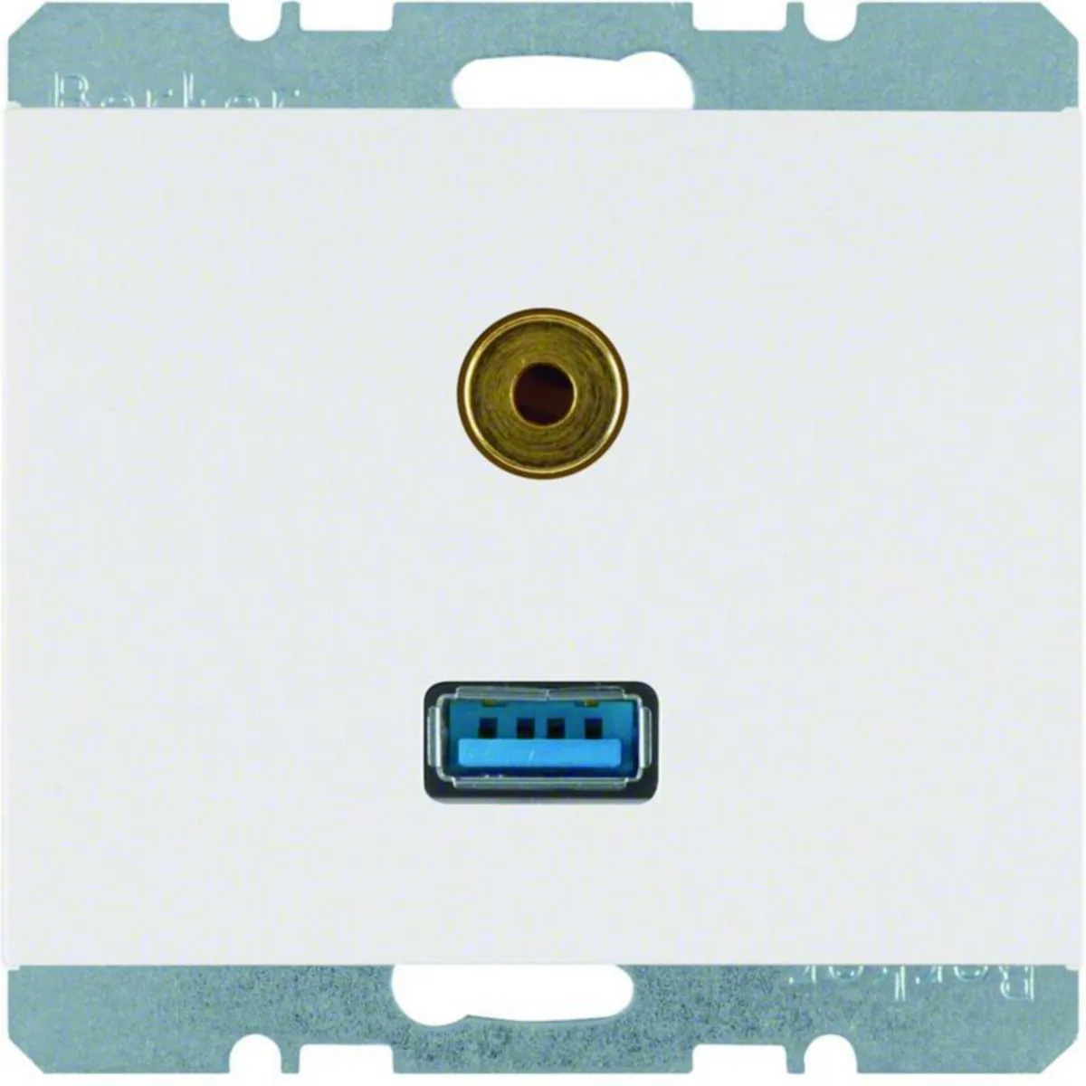 AV-rasia Hager K.1 USB/3.5MM AUDIO UK VAL – valkoinen