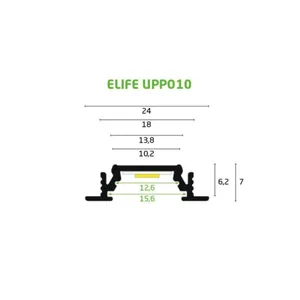 Valoprofiili ELIFE Uppo10 - VALOPROFIILI/-NAUHA ELIFE AL 24X7X2000 VAL