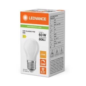 Pienkupulamppu Ledvance Performance Classic P - PIENKUPULAMPPU LEDVANCE CLP 5,9W/827 806LM E27 DIM FR